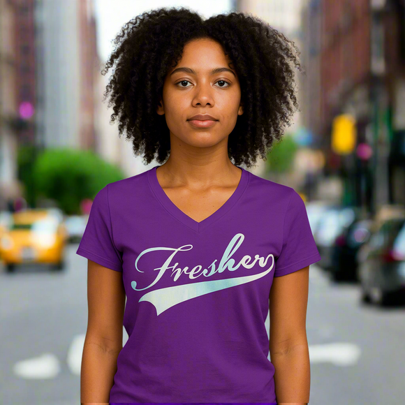 Fresher V Neck Tee - Purple Spring