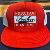 Fresher Nametag Trucker Hat - Red