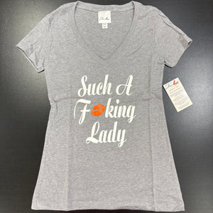 Such A Fucking Lady - V Neck Orange Lip