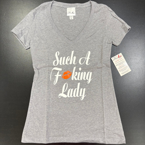 Such A Fucking Lady - V Neck Orange Lip