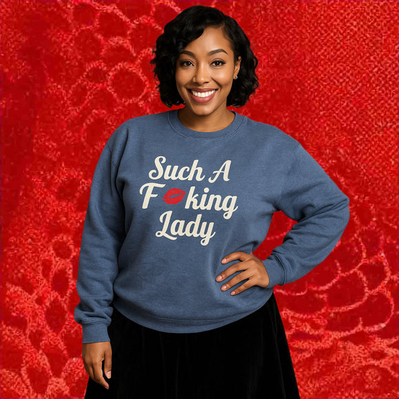 Such A Fucking Lady Crewneck - Red Lip