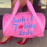 Such A Fucking Lady Getaway Duffle - Red Glitter Lip