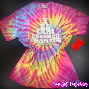 Fresher Than You Unisex Dye Tee - Sunset Fuschia