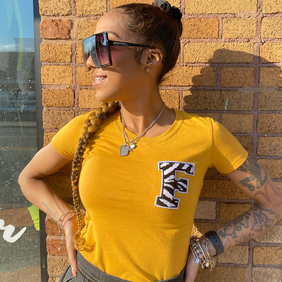 Fresher Letterman Ladies Tee - Zebra