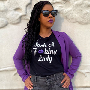 Such A Fucking Lady Tee - Purple Lip