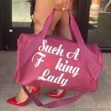 Such A Fucking Lady Getaway Duffle - Red Glitter Lip